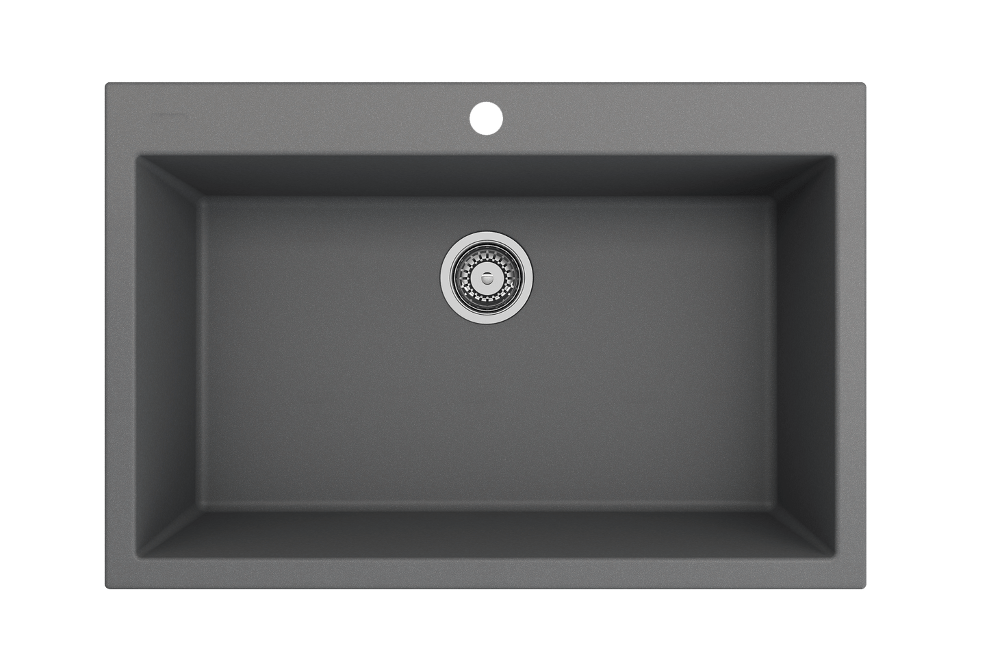 Bocchi CAMPINO UNO 33" Single Bowl Dual Mount Granite Kitchen Sink with Strainer Color: Matte Black