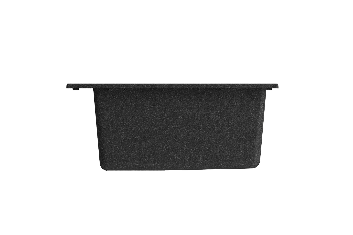 CAMPINO UNO 16" Single Bowl Dual Mount Granite Bar Sink with Strainer in elegant black finish, showcasing front view design.