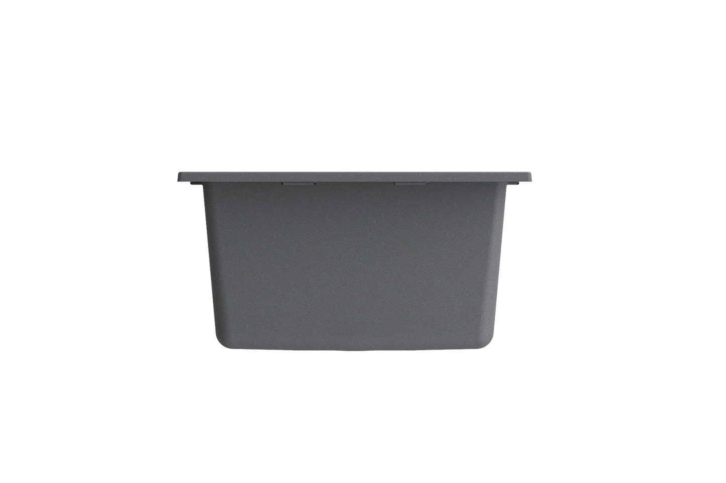 CAMPINO UNO 16" Single Bowl Dual Mount Granite Bar Sink with Strainer in sleek dark gray view from the front.