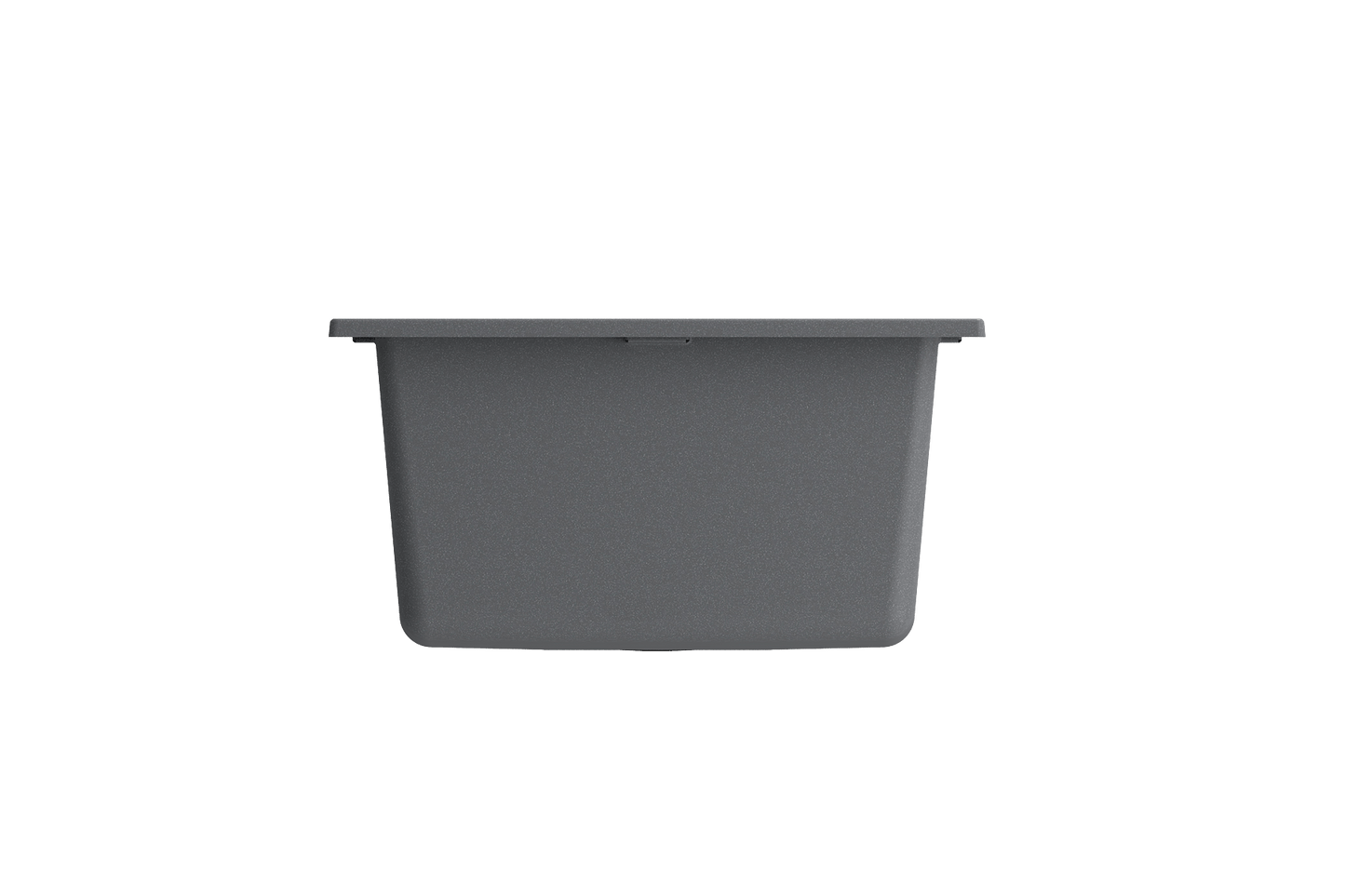 CAMPINO UNO 16" Single Bowl Dual Mount Granite Bar Sink with Strainer in sleek dark gray finish, front view showcasing its compact design.