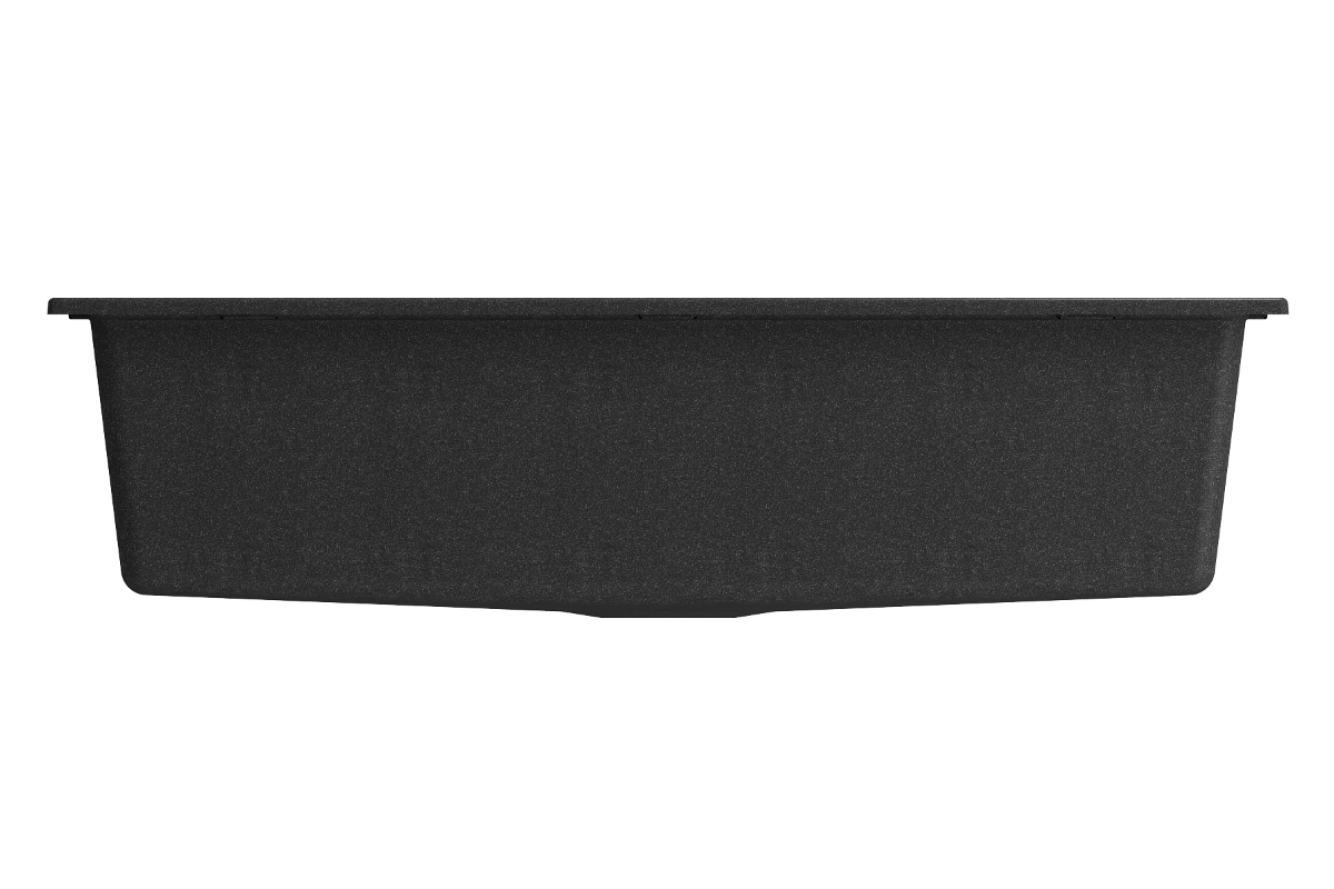 BOCCHI BAVENO LUX 34" Dual-Mount Single Bowl Granite Composite Kitchen Sink with Integrated Workstation and Accessories with Covers in black finish.