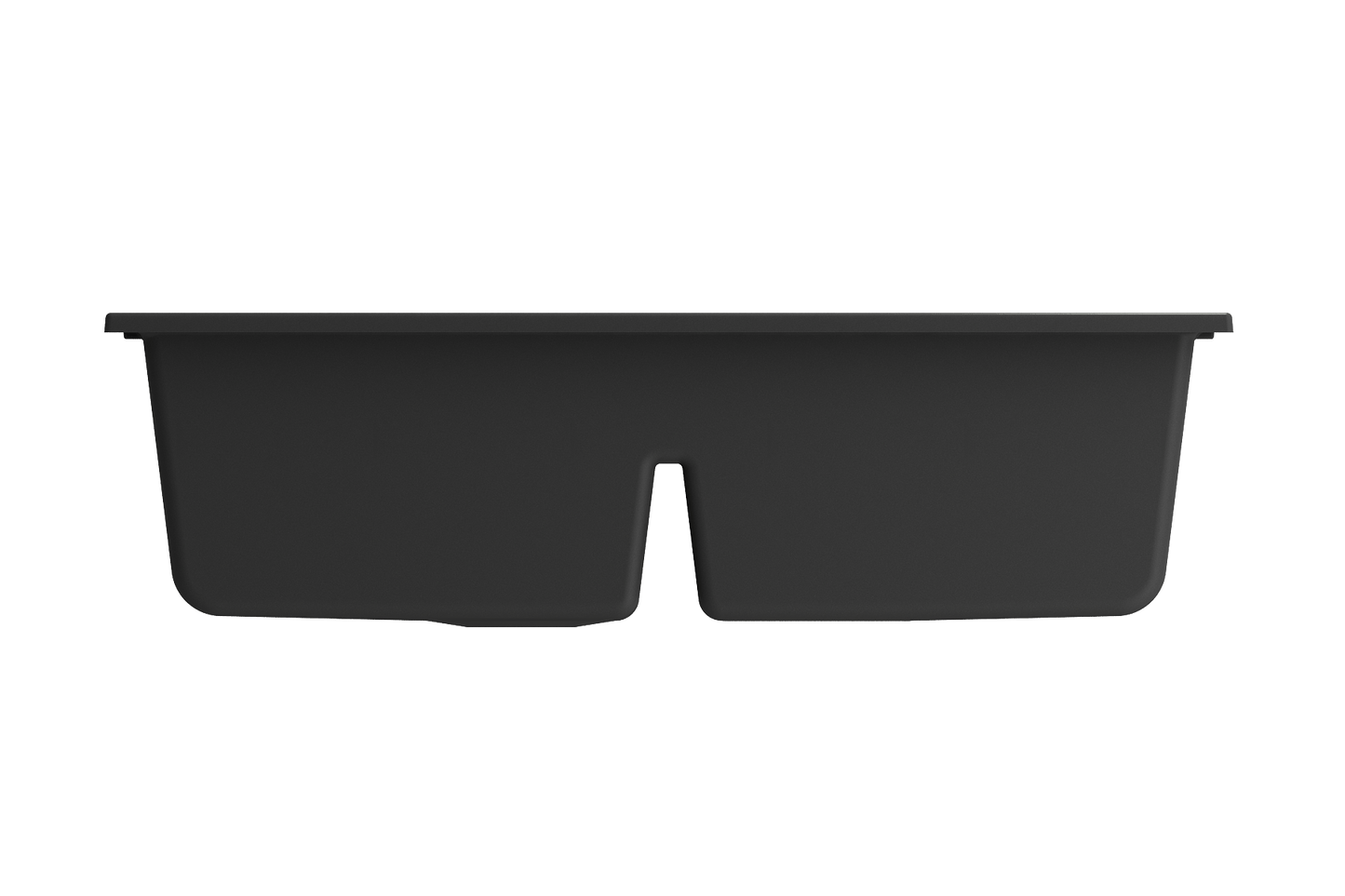 BOCCHI BAVENO LUX 34" Double Bowl Granite Composite Kitchen Sink with Integrated Workstation and Accessories in black finish.