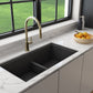 BOCCHI BAVENO LUX 33" Double Bowl Granite Composite Kitchen Sink with Integrated Workstation and Accessories