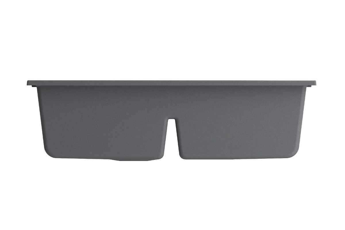 BOCCHI BAVENO LUX 34" Double Bowl Granite Composite Kitchen Sink with Integrated Workstation and Accessories in sleek gray finish