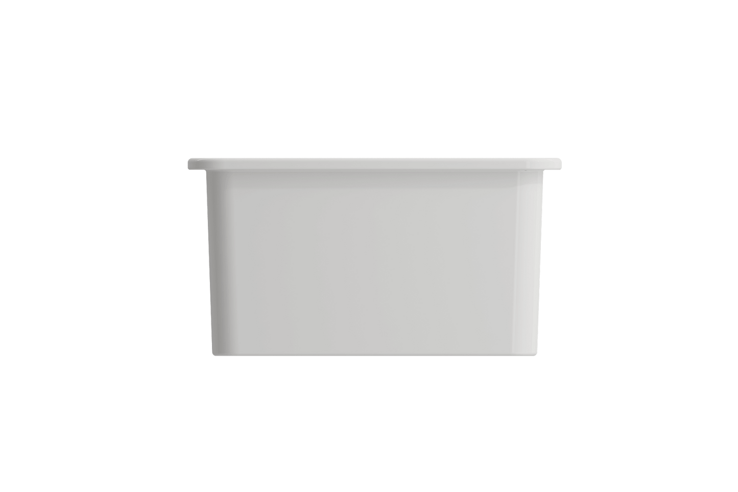 BOCCHI SOTTO 24" Fireclay Dual-Mount Single Bowl Sink with Bottom Grid & Strainer in sleek white finish