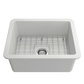 BOCCHI SOTTO 24" Fireclay Dual-Mount Single Bowl Kitchen Sink with Protective Bottom Grid and Strainer
