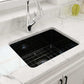 BOCCHI SOTTO 24" Fireclay Dual-Mount Single Bowl Kitchen Sink with Protective Bottom Grid and Strainer