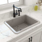 BOCCHI SOTTO 24" Fireclay Dual-Mount Single Bowl Kitchen Sink with Protective Bottom Grid and Strainer