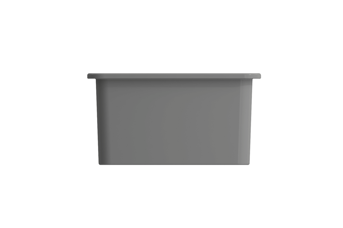 BOCCHI SOTTO 24" Fireclay Dual-Mount Single Bowl Sink with Bottom Grid & Strainer in sleek gray finish.