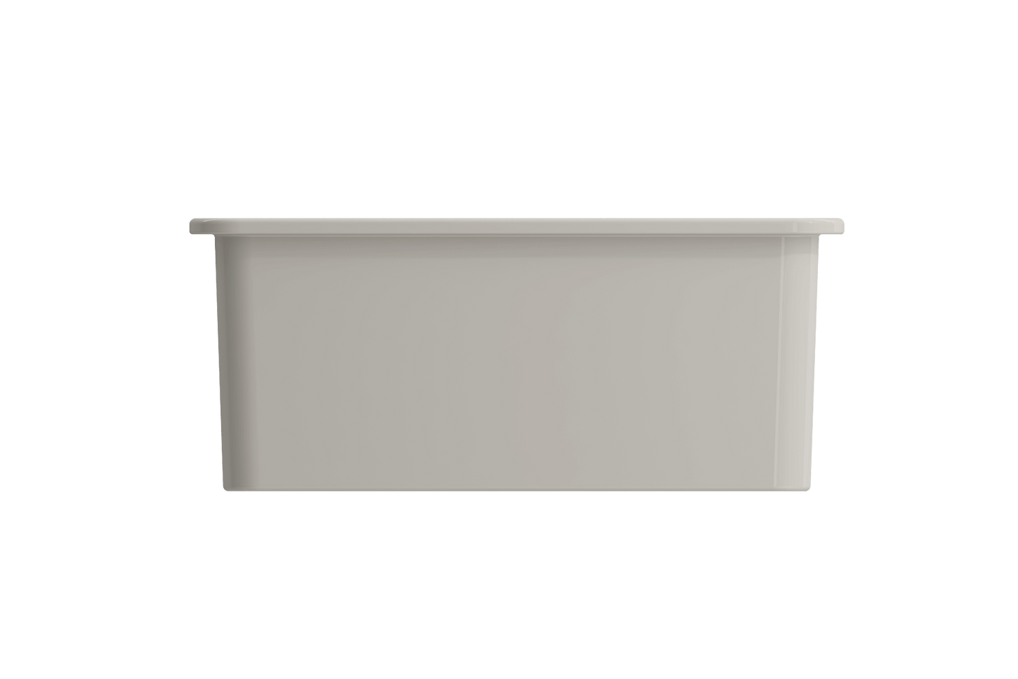 BOCCHI SOTTO 24" Fireclay Dual-Mount Single Bowl Sink with Bottom Grid & Strainer in light gray finish