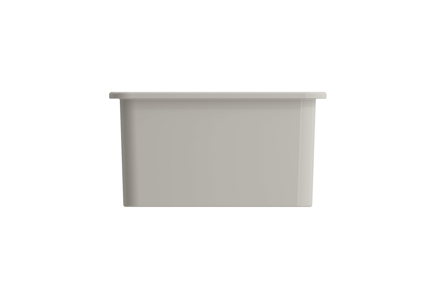 BOCCHI SOTTO 24" Fireclay Dual-Mount Single Bowl Sink with Bottom Grid & Strainer in light beige finish.