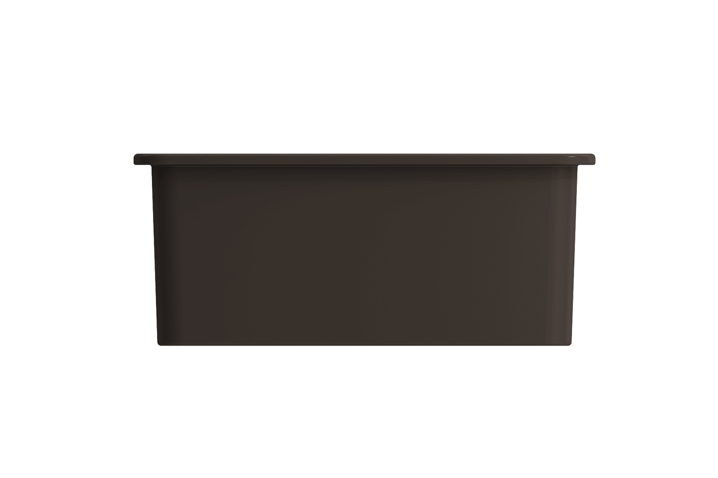 BOCCHI SOTTO 24" Fireclay Dual-Mount Single Bowl Sink with Bottom Grid & Strainer in dark brown finish