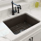 BOCCHI SOTTO 24" Fireclay Dual-Mount Single Bowl Kitchen Sink with Protective Bottom Grid and Strainer
