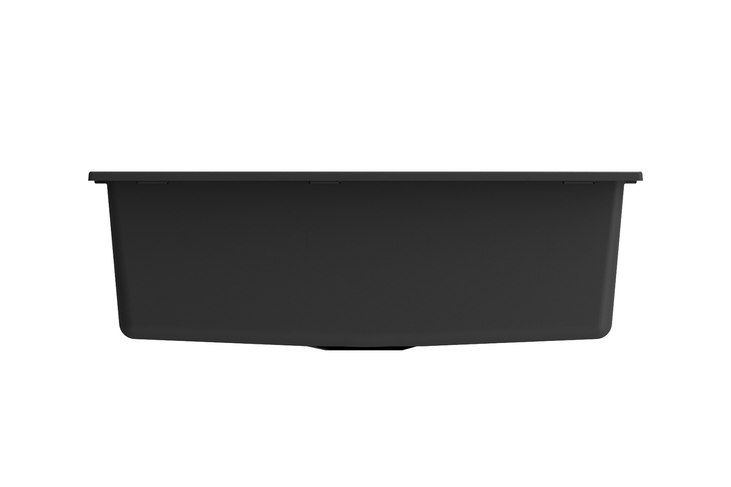 BOCCHI CAMPINO UNO 27" Dual-Mount Single Bowl Granite Composite Kitchen Sink front view in sleek black.