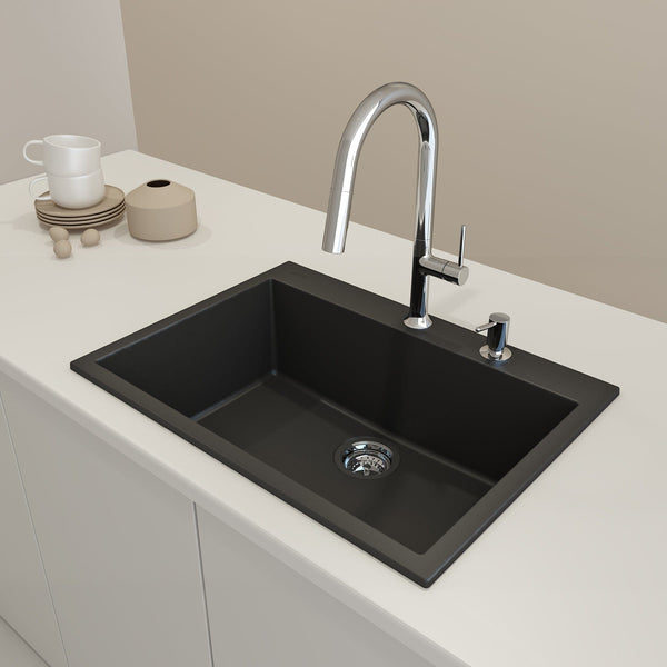 BOCCHI CAMPINO UNO 27 Dual-Mount Single Bowl Granite Composite Kitchen Sink