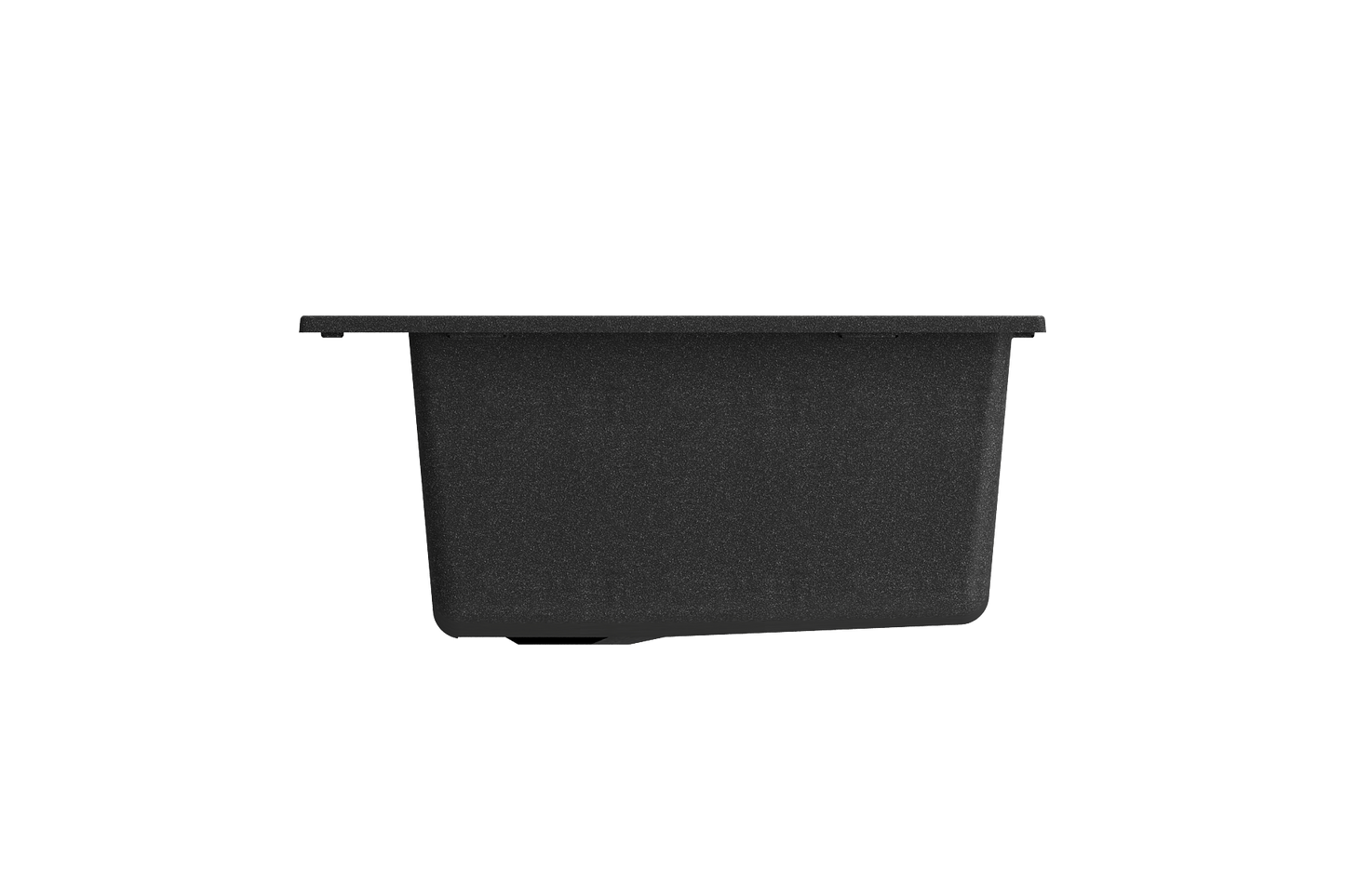 BOCCHI CAMPINO UNO 27" Dual-Mount Single Bowl Granite Composite Kitchen Sink in sleek black finish.