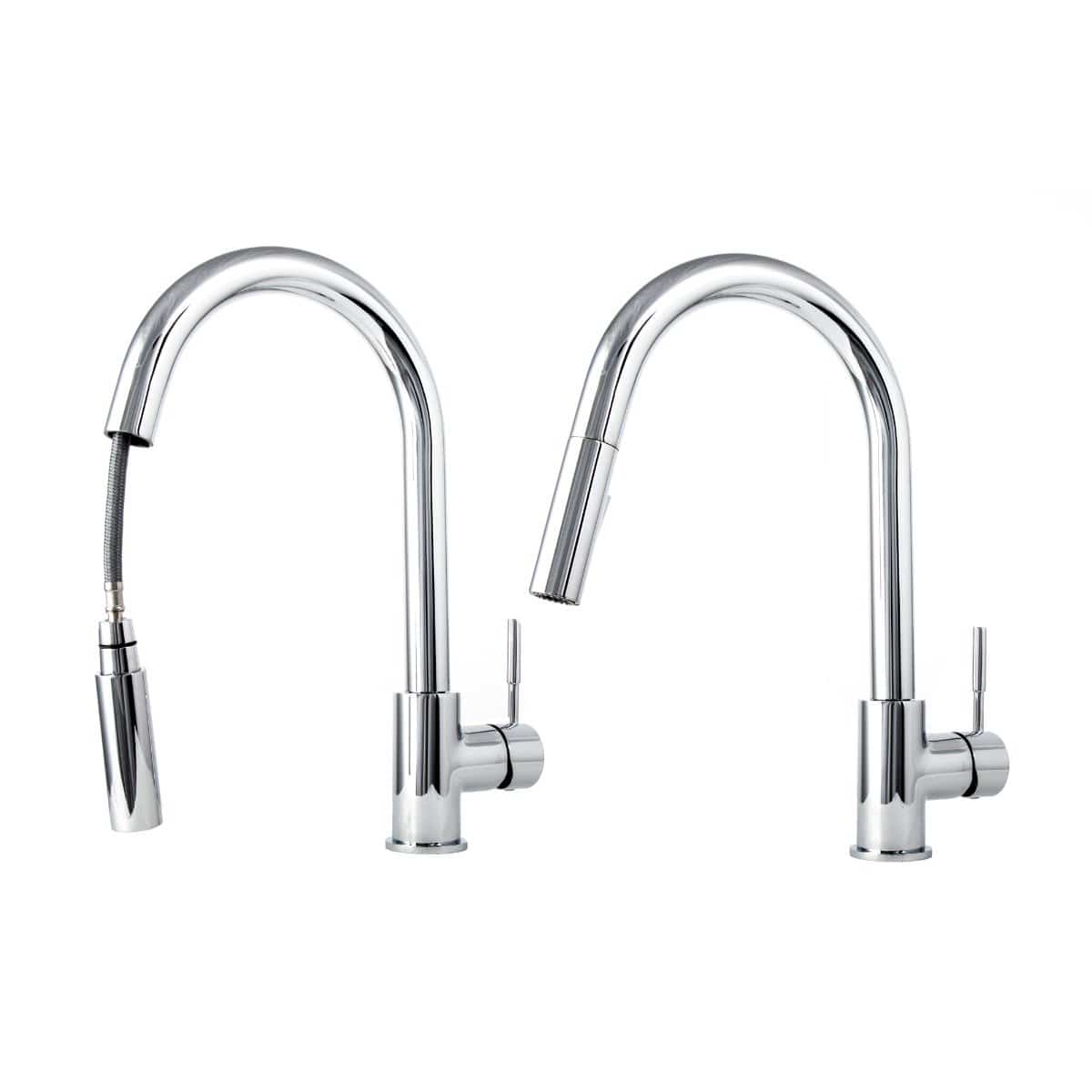 ZLINE Gemini Kitchen Faucet featuring sleek chrome finish and compact design for modern kitchen versatility.