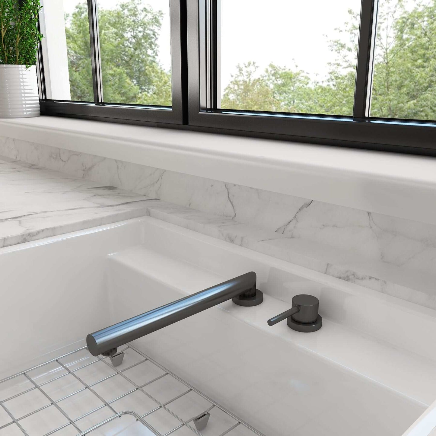 BOCCHI BAVENO Move Kitchen Faucet in a modern kitchen setting with elegant design.