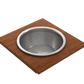 BOCCHI Wood Board with Large Round Stainless Steel Mixing Bowl and Colander F/1616, 1618, 1633 (inner ledge)