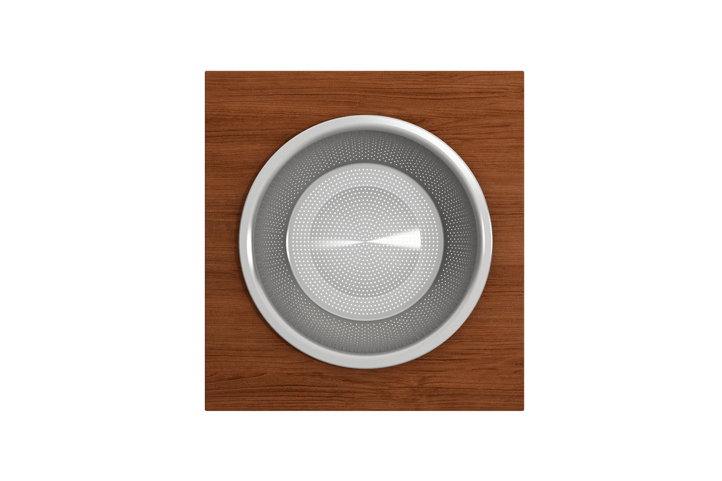 BOCCHI Wood Board with Large Stainless Steel Mixing Bowl & Colander - 2320 0014 top view showcasing the functional design.
