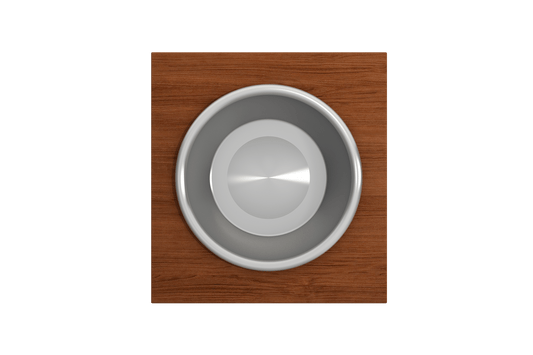 BOCCHI Wood Board with Large Stainless Steel Mixing Bowl & Colander - 2320 0014 on a wooden surface.