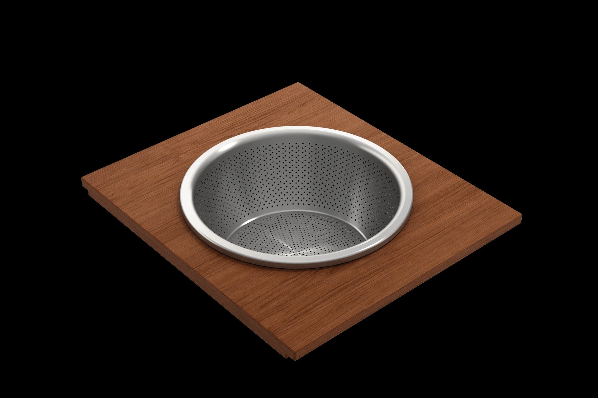 BOCCHI Prep Board Set for Workstation Sinks with Large Round Stainless Steel Mixing Bowl and Colander