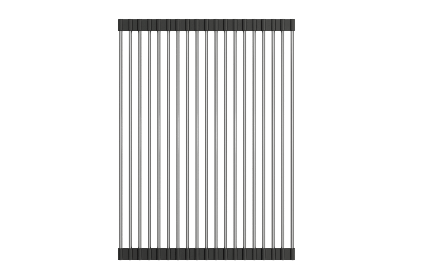 BOCCHI Roller Mat Stainless Steel with Black Edging - 2350 0005, premium stainless steel mat for sink protection.
