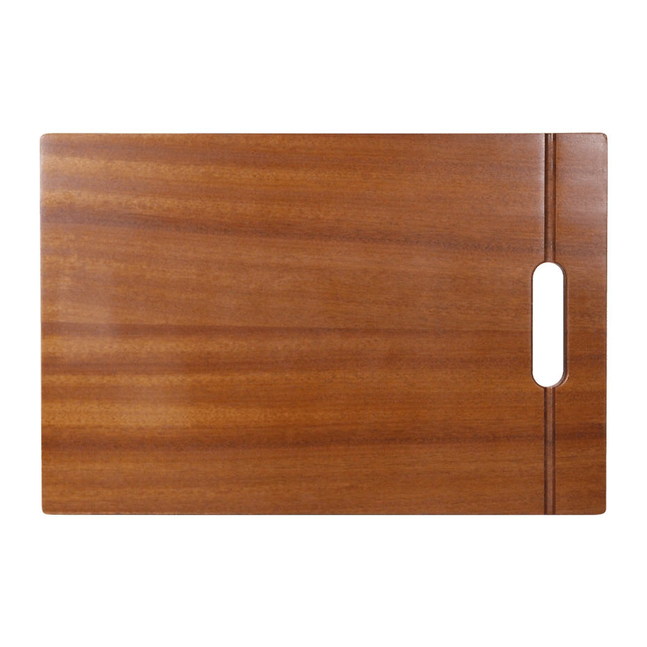 Nantucket 18" Prep Station Sapele Hardwood Cutting Board CB-S18121, showcasing rich golden-brown finish.