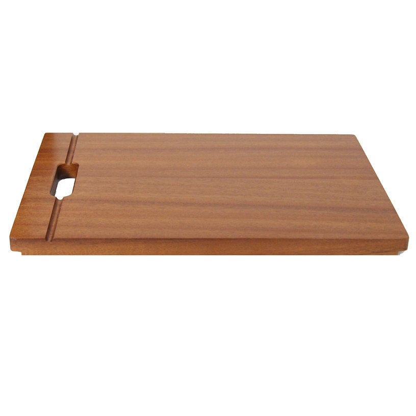 Nantucket 18" Prep Station Sapele Hardwood Cutting Board CB-S18121 with a sleek design and rich color.