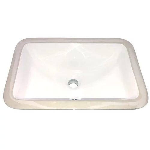 Nantucket 17.125" Undermount Ceramic Bathroom Sink UM-159-W with deep scoop design and sleek rectangular shape.