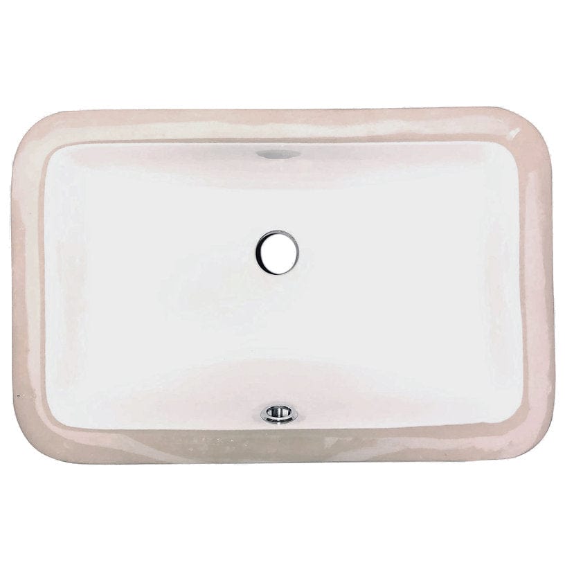 Nantucket 17.125" Undermount Ceramic Bathroom Sink UM-159-W with deep scoop design for elegant drainage.