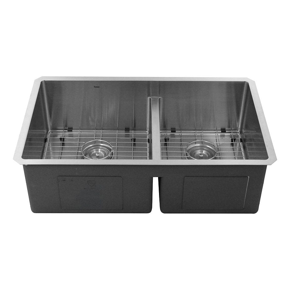 Nantucket 32" Pro Series Undermount Kitchen Sink SR3219-OS-16 double bowl with innovative design.