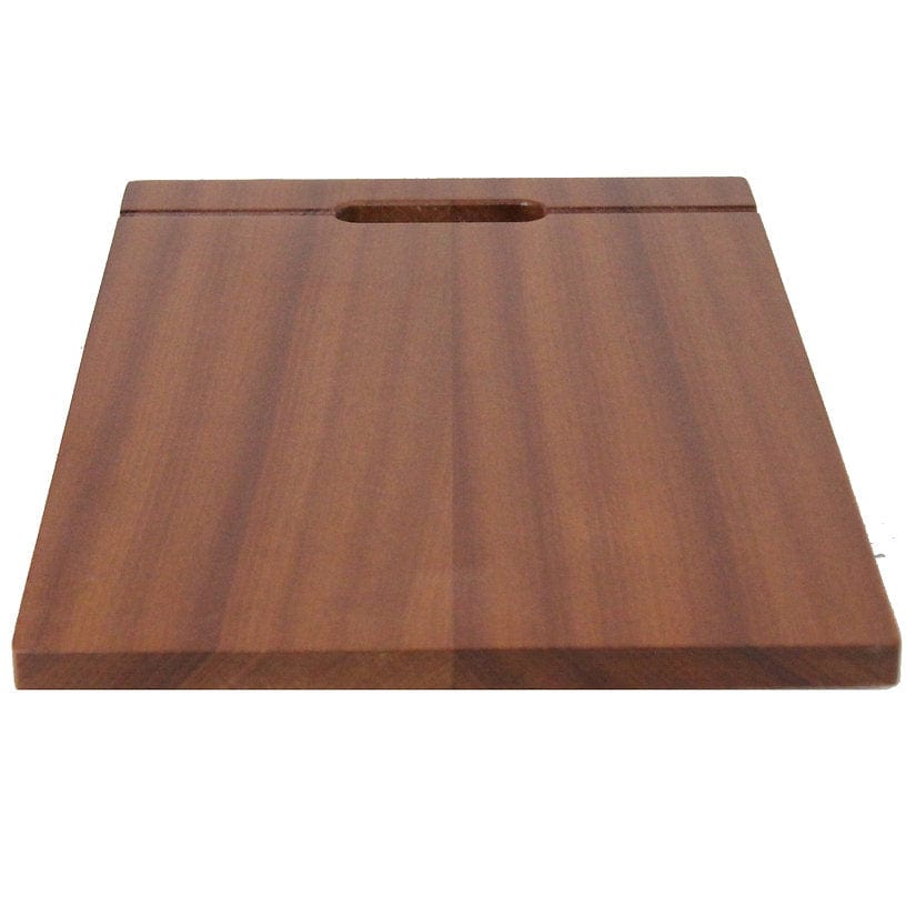 Nantucket 18" Prep Station Sapele Hardwood Cutting Board CB-S18121 with sleek design and convenient handle.