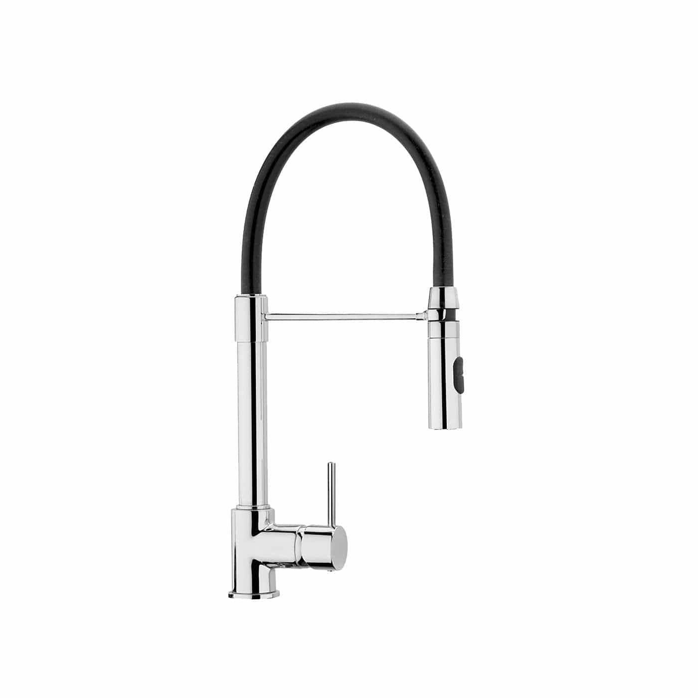 FORTIS Culinary Single Handle Pull-Down Kitchen Faucet in Brushed Nickel showcasing modern design and functional features.