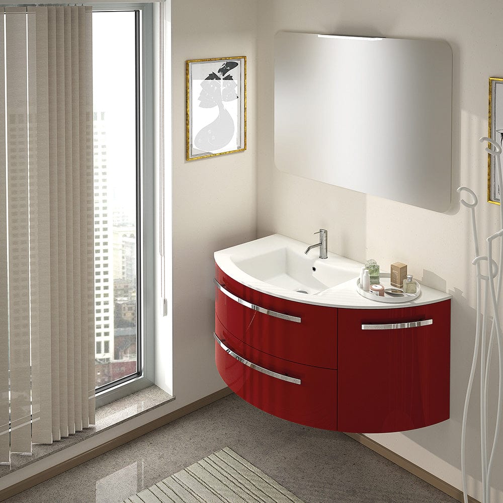 LATOSCANA AMENO 38" Modern Wall Mounted Vanity Unit with Right Rounded Cabinet