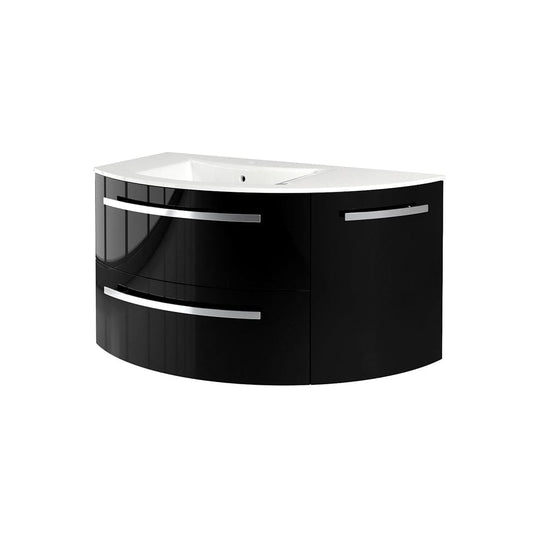 LATOSCANA AMENO 38" Modern Wall Mounted Vanity Unit with Right Rounded Cabinet