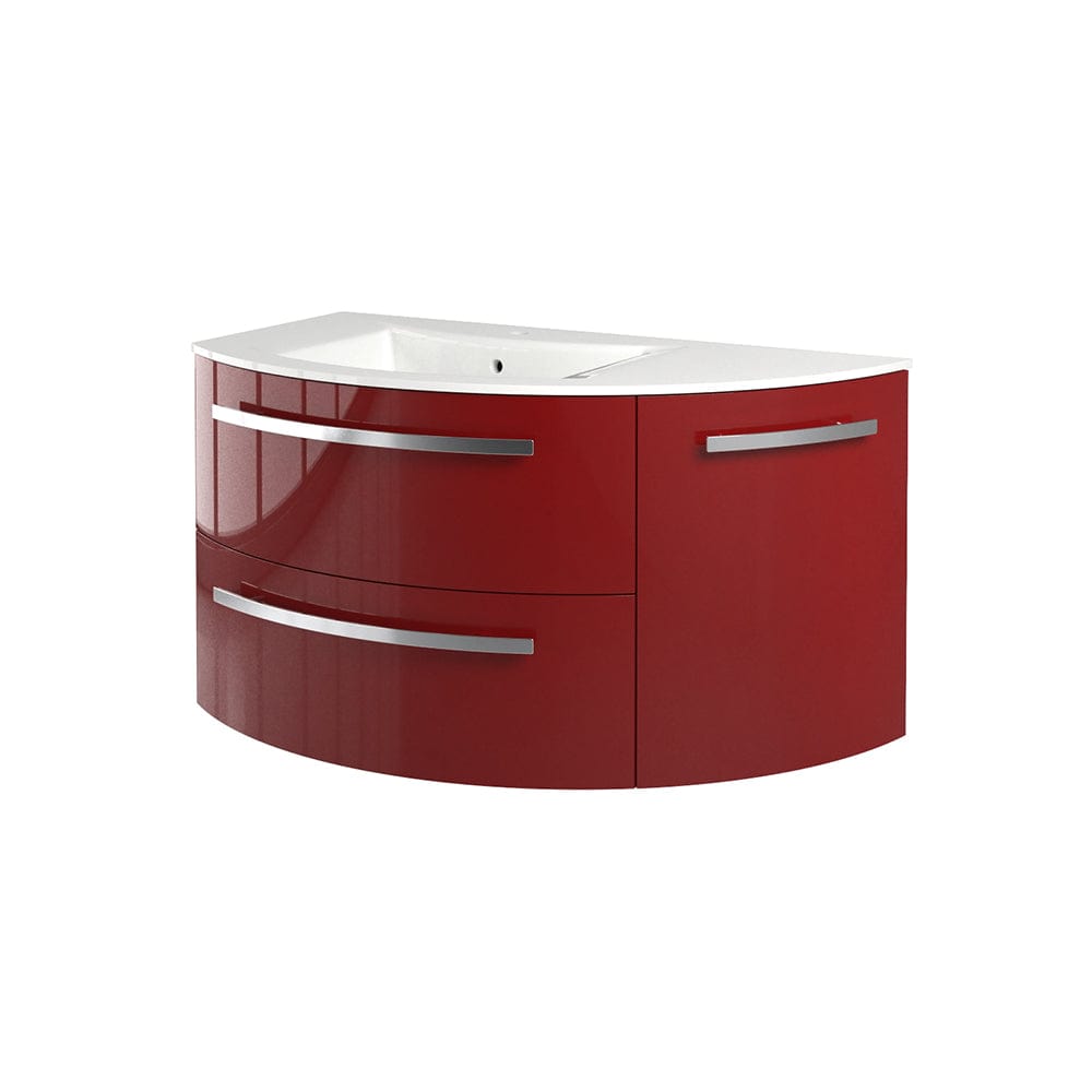 LATOSCANA AMENO 38" Modern Wall Mounted Vanity Unit with Right Rounded Cabinet