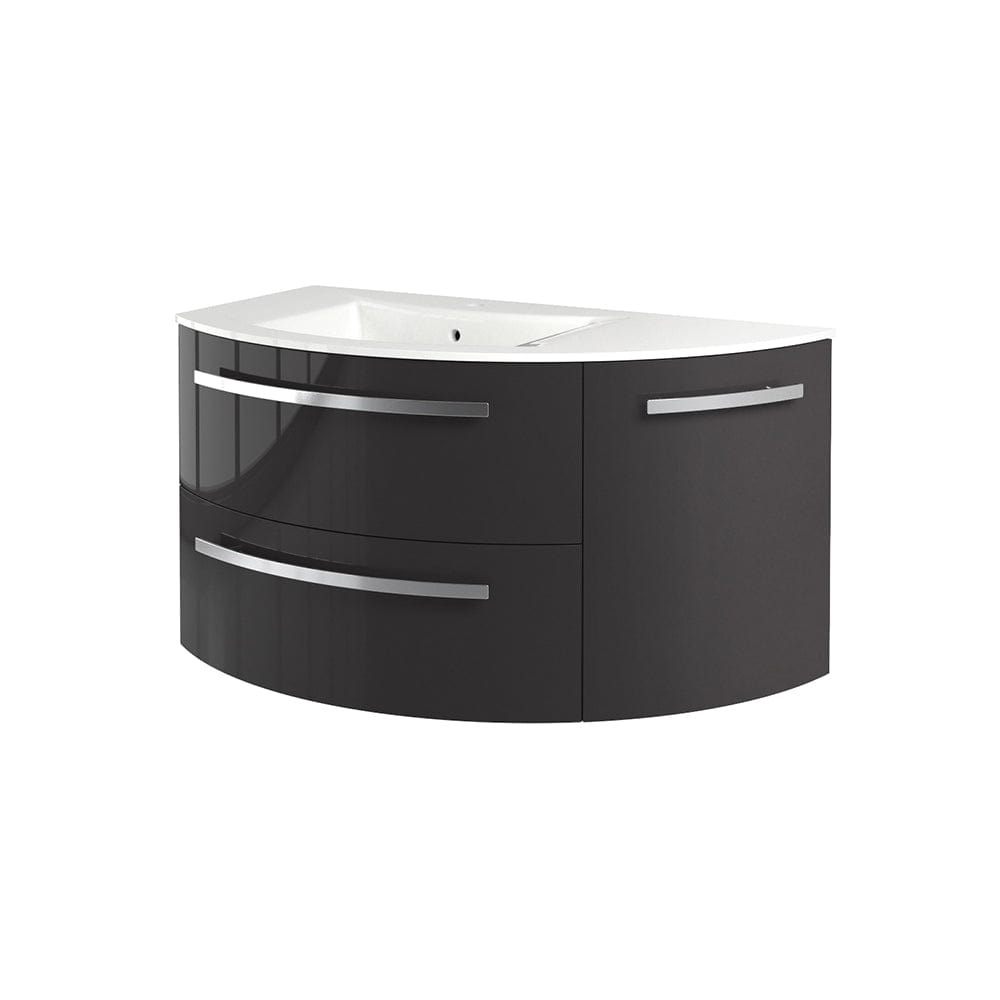 LATOSCANA AMENO 38" Modern Wall Mounted Vanity Unit with Right Rounded Cabinet