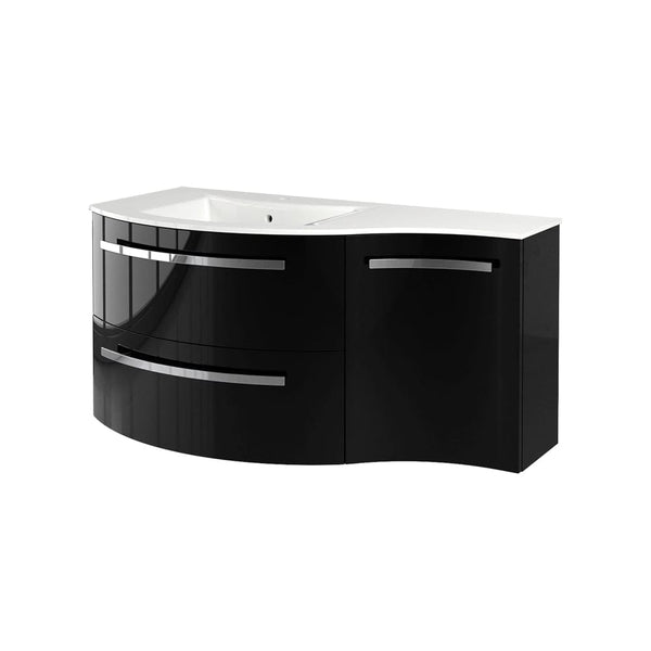 LATOSCANA AMENO 43 Modern Wall Mounted Vanity Unit with Right Concave Cabinet