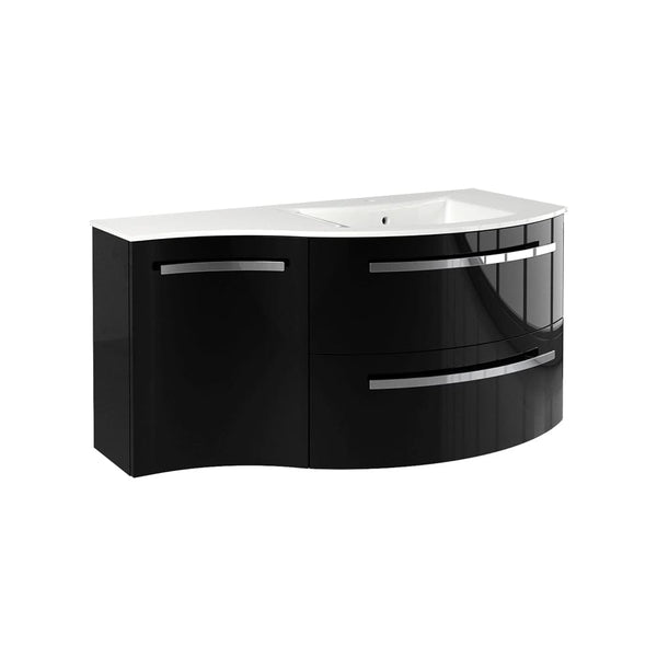 LATOSCANA AMENO 43 Modern Wall Mounted Vanity Unit with Left Concave Cabinet