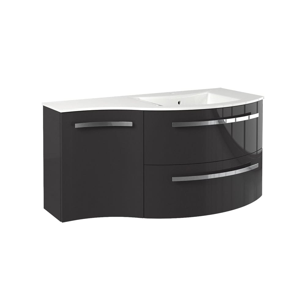 LATOSCANA AMENO 43" Modern Wall Mounted Vanity Unit with Left Concave Cabinet