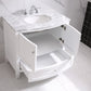 Eviva Stanton 36" White Transitional Bathroom Vanity with White Carrara Top