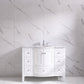 Eviva Stanton 48" White Transitional Bathroom Vanity with White Carrara Top