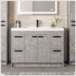 Eviva Lugano 42" Cement Gray Modern Bathroom Vanity with White Integrated Top