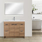 Eviva Lugano 42" Natural Oak Modern Bathroom Vanity with White Integrated Top