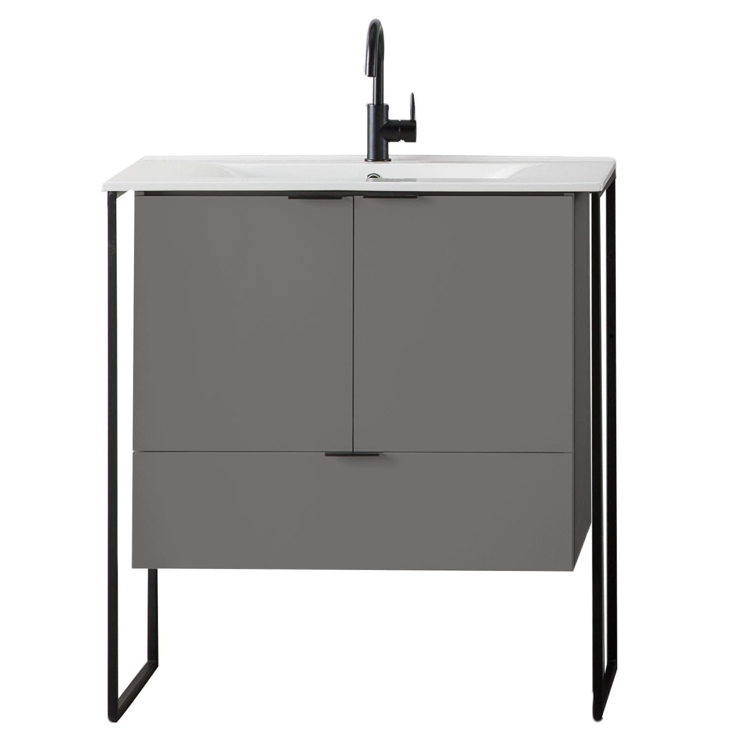 EVIVA Moma 32" Grey Bathroom Vanity with Black Metallic Legs