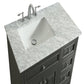 Eviva Monroe 36" Gray Transitional Bathroom Vanity with White Carrara Top