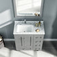 Eviva Happy 30" x 18" Transitional Grey Bathroom Vanity with White Carrera Marble Counter-Top