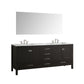 Eviva Aberdeen 84" Espresso Transitional Double Sink Bathroom Vanity with White Carrara Top