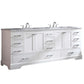 Eviva Storehouse 84" White Bathroom Vanity with White Carrara Top